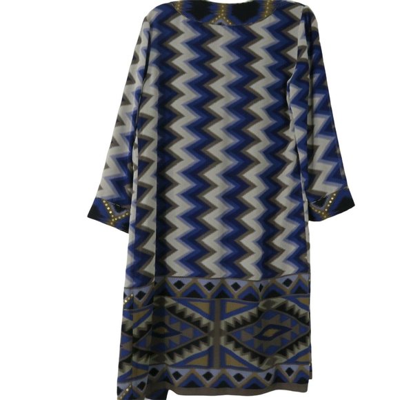 Chico's 0 Long Open Front Kimono Duster Coat Purple Gold Beaded Sequence Lined - Picture 10 of 12